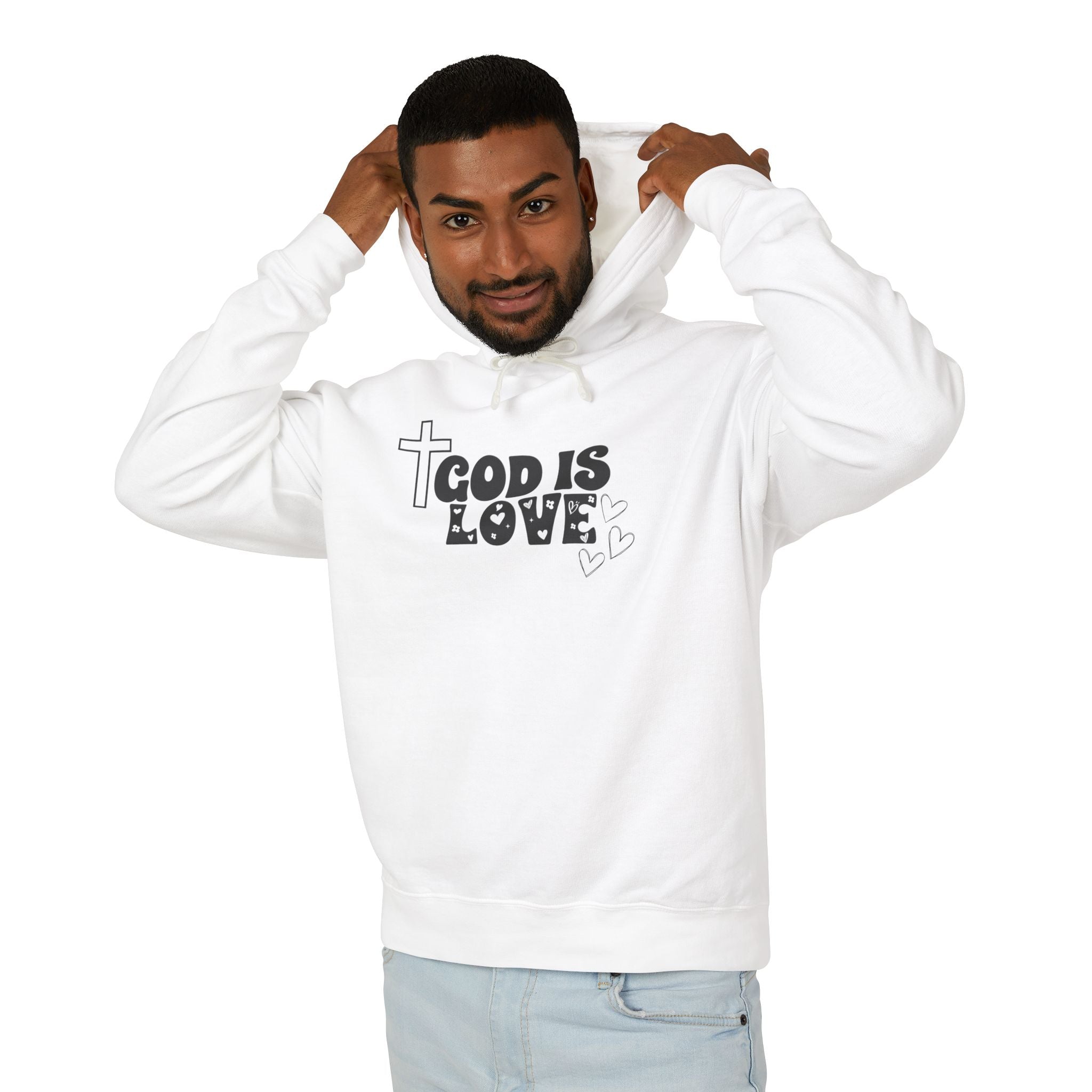 God Is Love Unisex Lightweight Hooded Sweatshirt