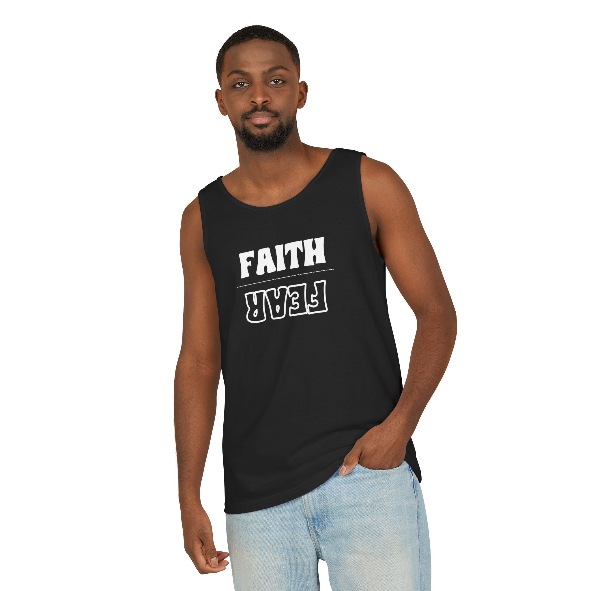 Faith Over Fear Unisex Tank Top, Inspirational Tank Top, Gender Neutral Muscle Tee, Religious Apparel, Christian Clothing
