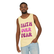 Faith Over Fear Relaxed Fit Tank Top, Inspirational Tee, Motivational Apparel, Summer Fashion, Gift for Her, Unisex Shirt - My Faith My Father