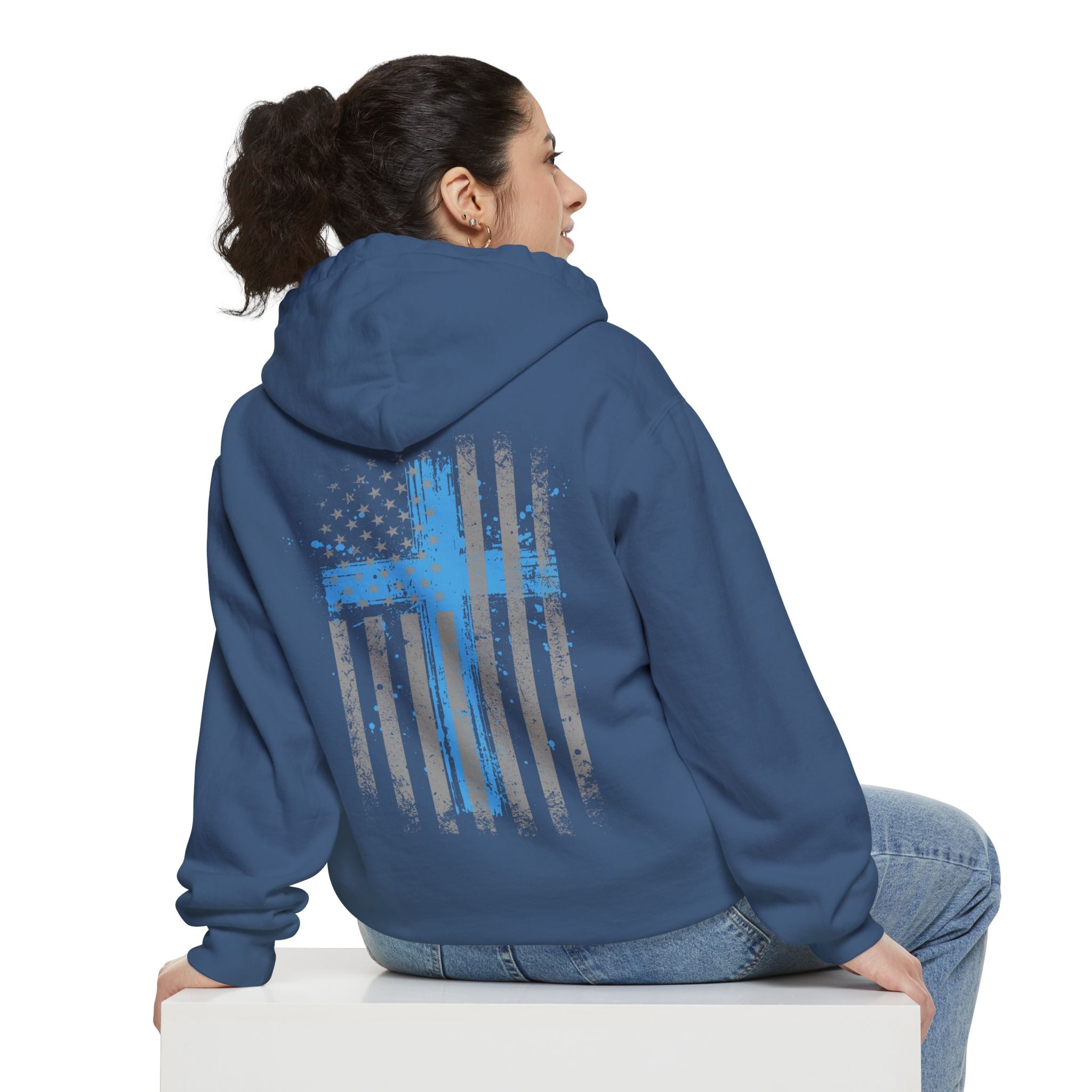 Flag With Cross Unisex Relaxed Fit Hoodie