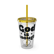 God Is Enough Sunsplash 16oz Tumbler With Straw - My Faith My Father