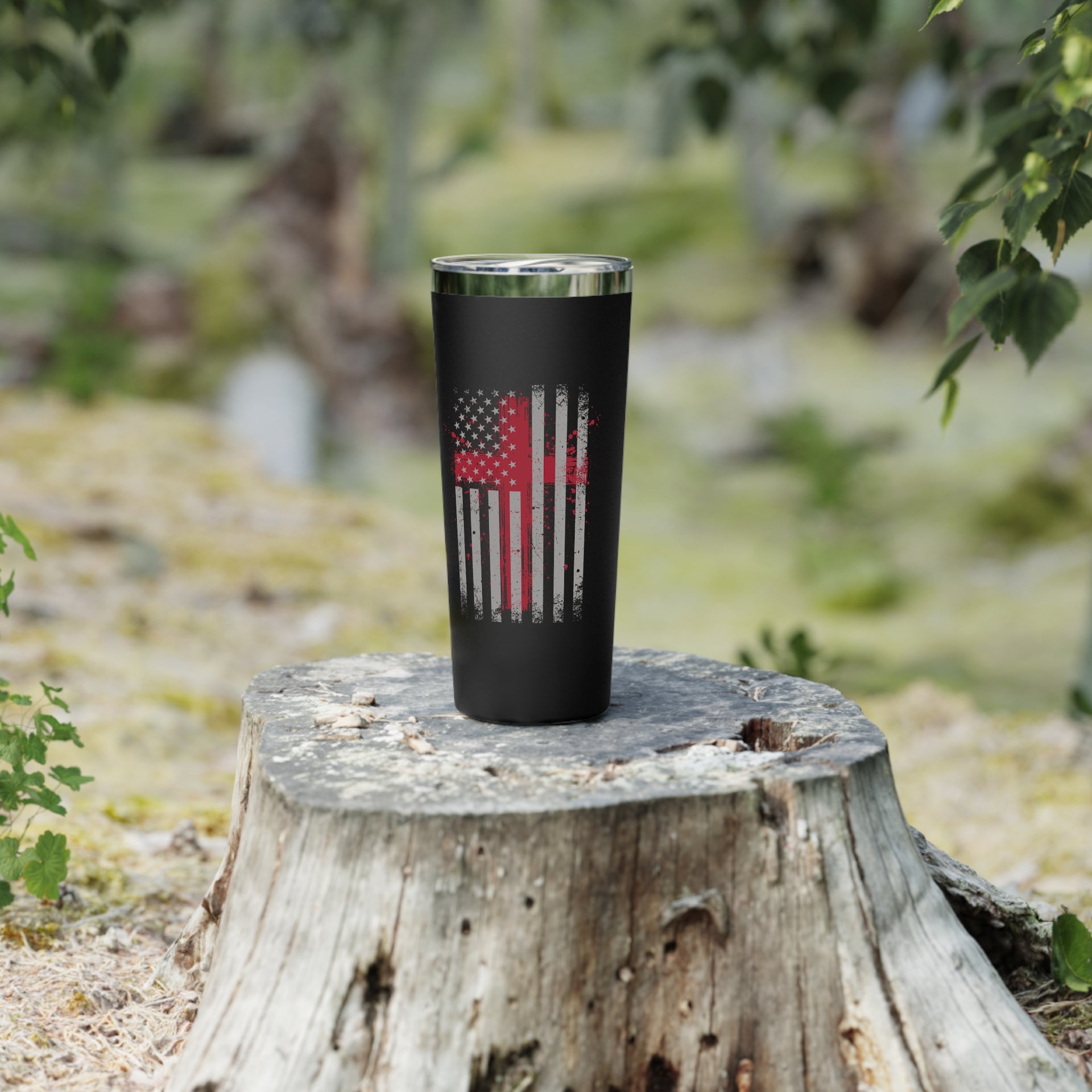 Flag With Cross 22oz Copper Vacuum Insulated Tumbler - My Faith My Father