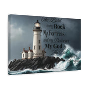 Psalm 18:2 Lighthouse Matte Canvas Wall Art - My Faith My Father