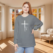 Cross With Faith Unisex Relaxed Fit Long Sleeve T-Shirt - My Faith My Father