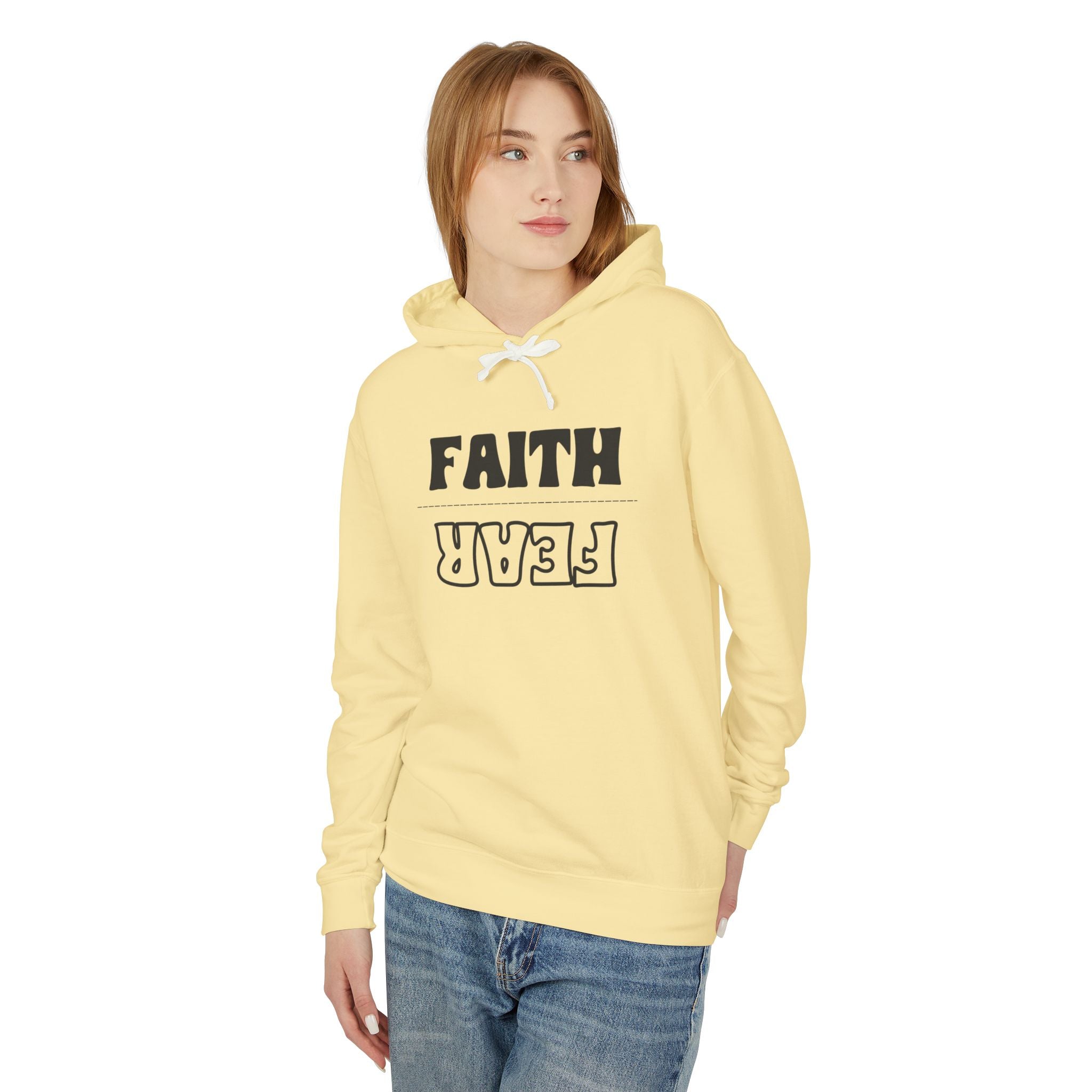 Faith Over Fear Unisex Relaxed Fit Lightweight Hoodie