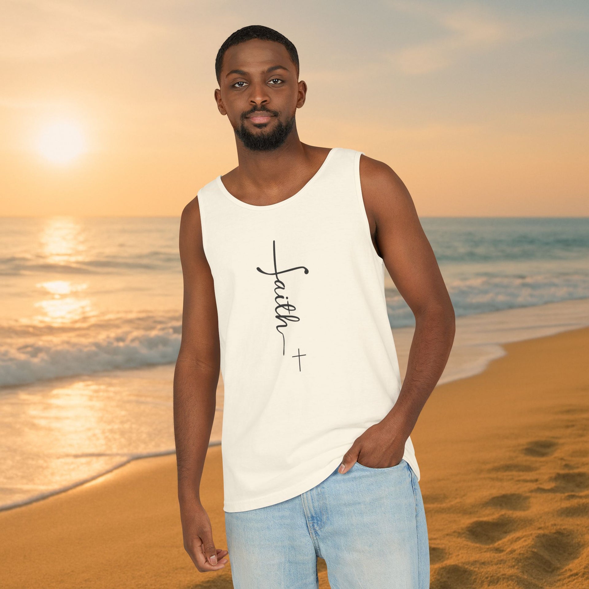 Faith + Cross Unisex Relaxed Fit Tank Top - My Faith My Father