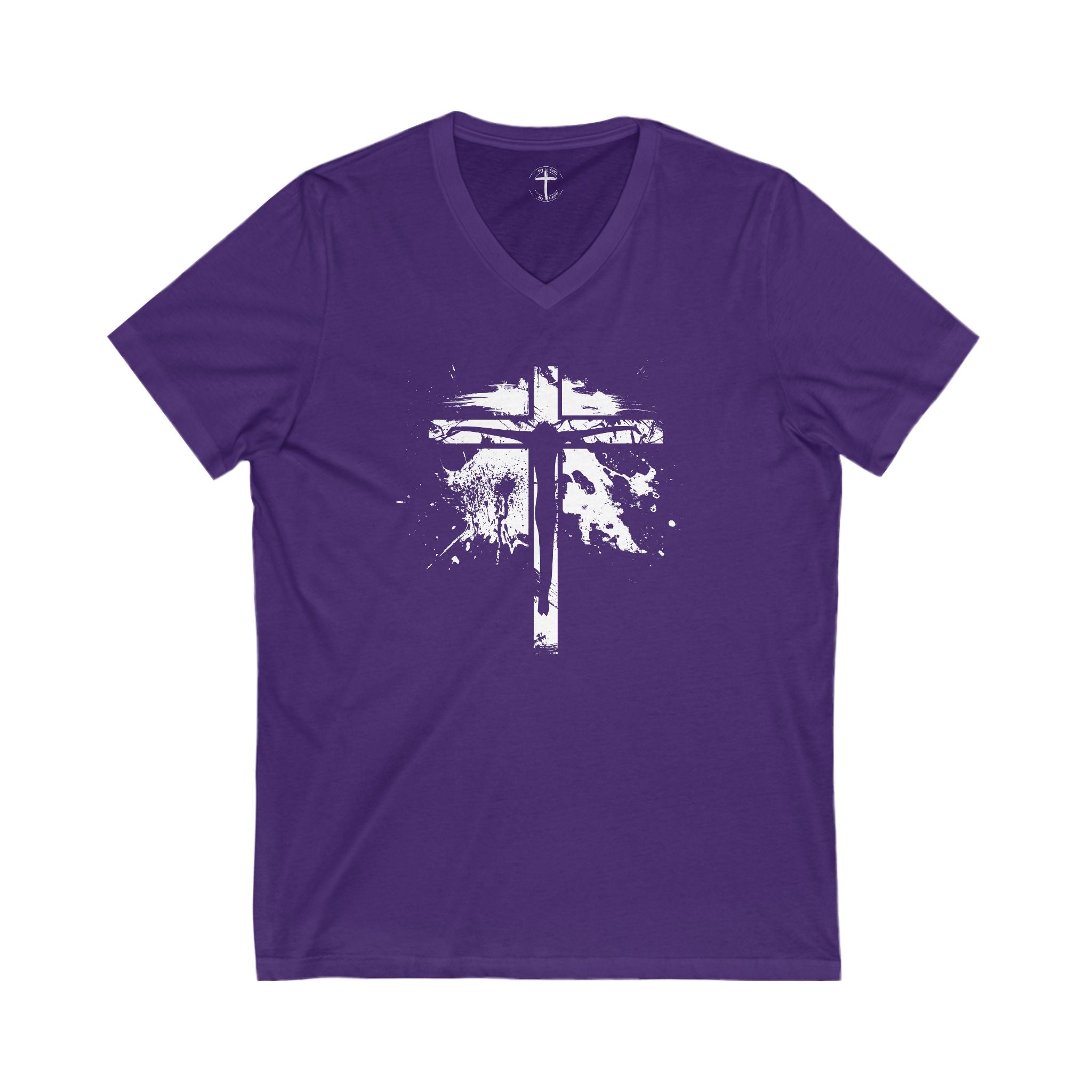 Jesus On Cross Unisex V-Neck T-Shirt
