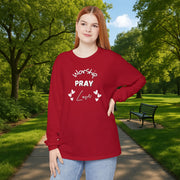 Worship, Pray, Love Unisex Relaxed Fit Long Sleeve T-Shirt - My Faith My Father