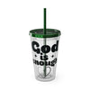 God Is Enough Sunsplash 16oz Tumbler With Straw - My Faith My Father