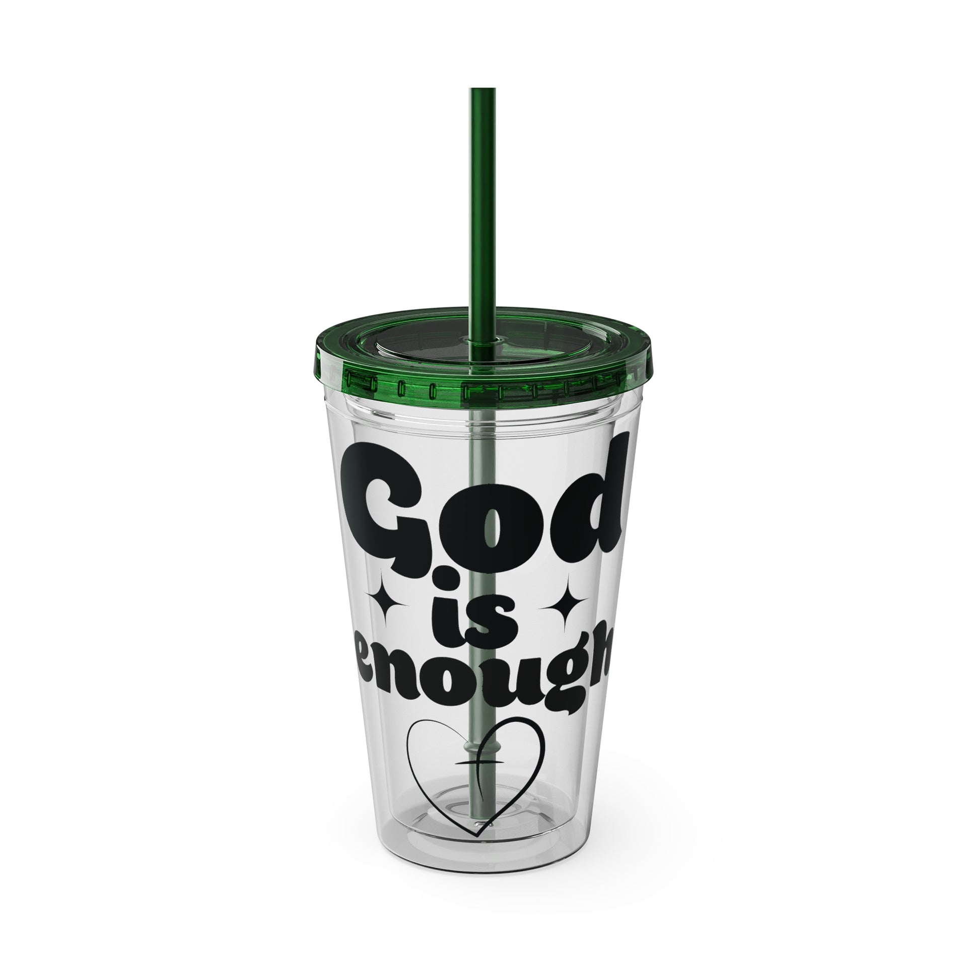 God Is Enough Sunsplash 16oz Tumbler With Straw - My Faith My Father