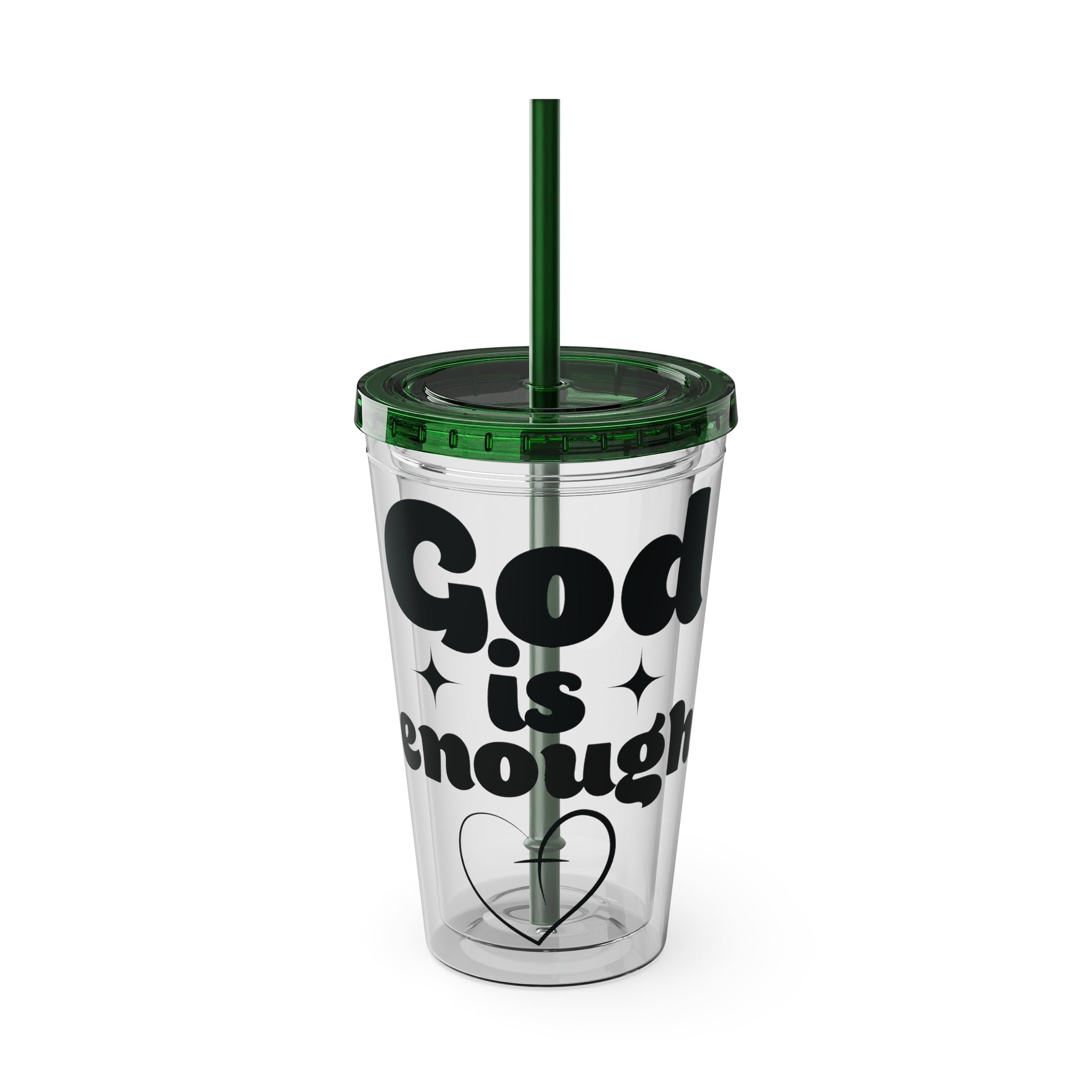 God Is Enough Sunsplash 16oz Tumbler With Straw