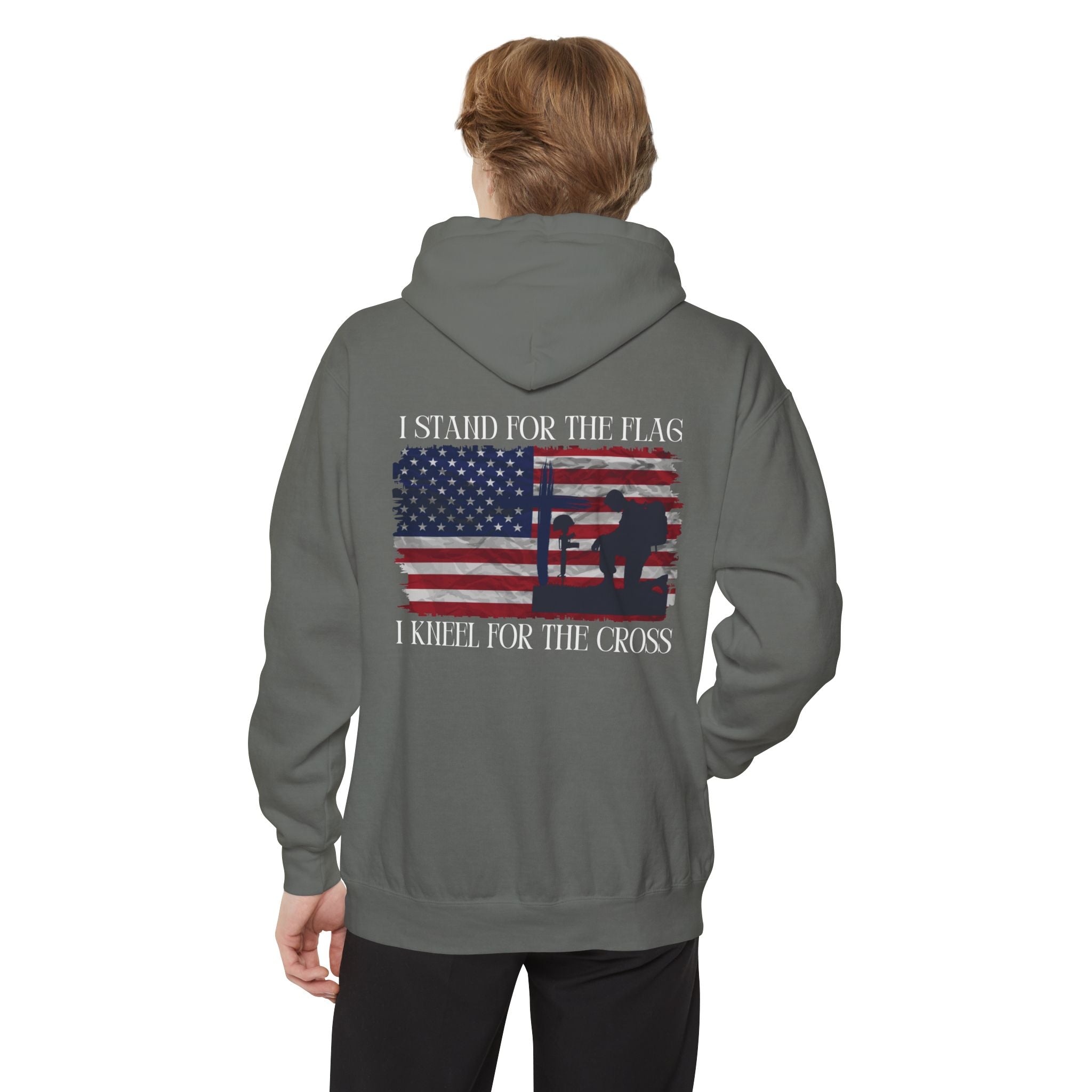 I Stand for the Flag, I Kneel for the Cross Unisex Relaxed Fit Hoodie