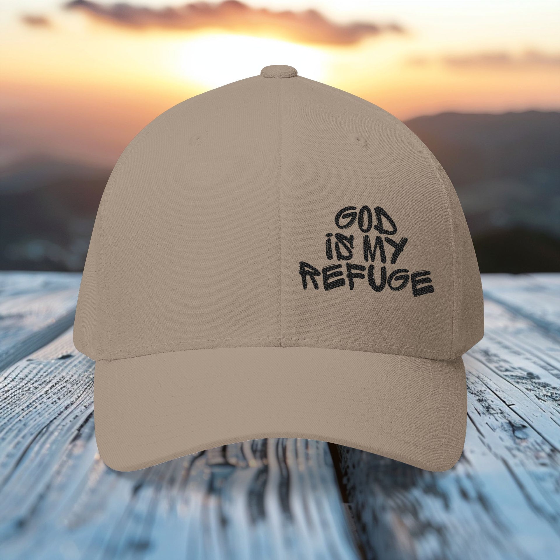 God Is My Refuge – Christian Flexfit Hat - My Faith My Father
