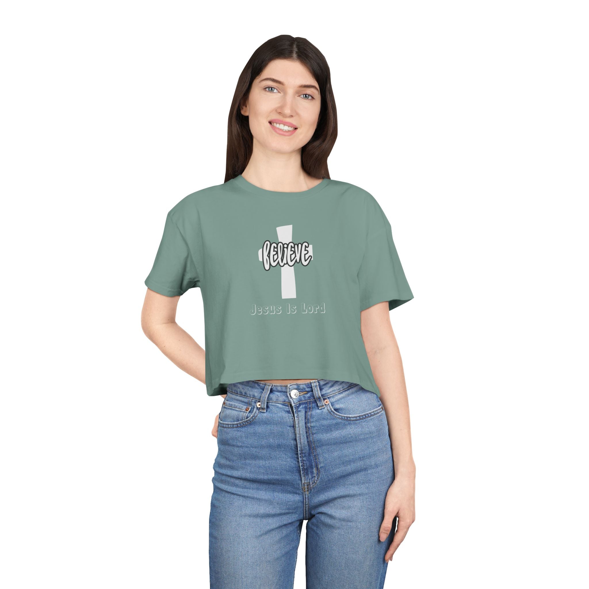 Believe Jesus Is Lord Women's Crop Tee
