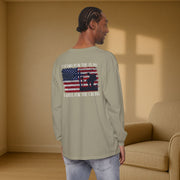 I Stand for the Flag, I Kneel for the Cross Unisex Relaxed Fit Long Sleeve T-Shirt - My Faith My Father