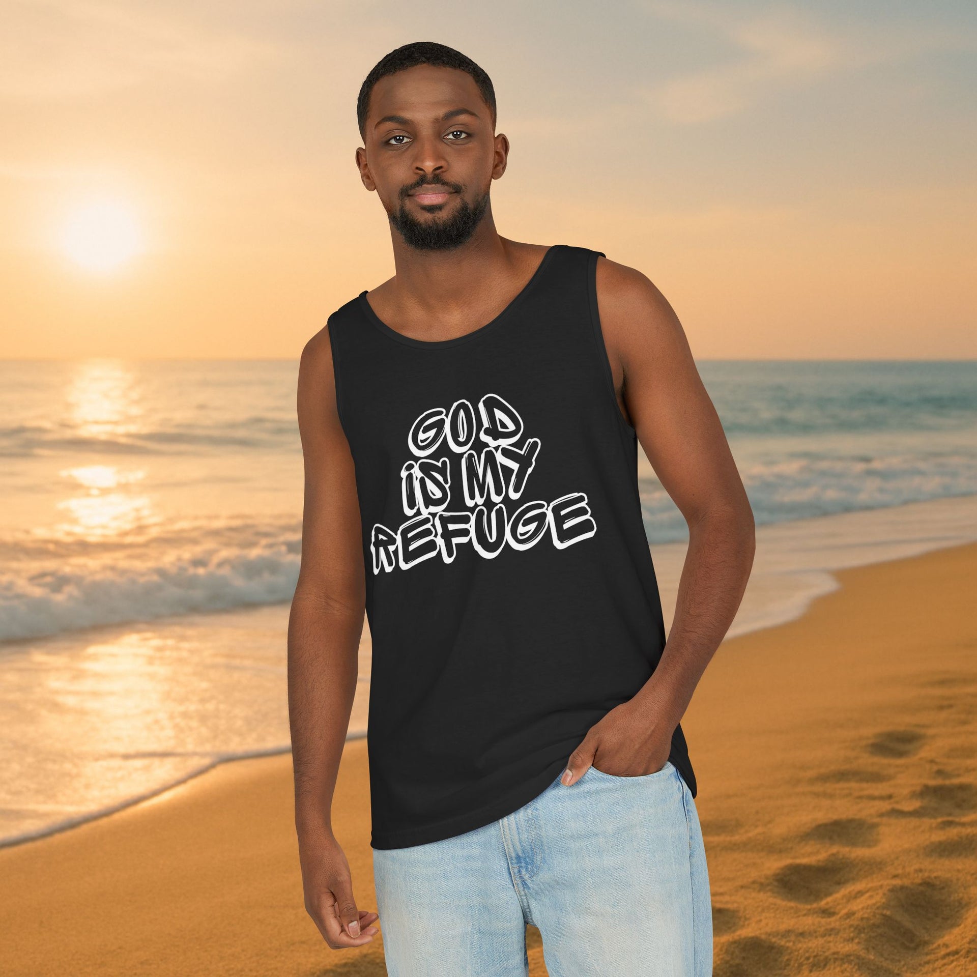 God is My Refuge Unisex Relaxed Fit Tank Top - My Faith My Father