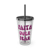 Faith Over Fear Sunsplash 16oz Tumbler With Straw - My Faith My Father