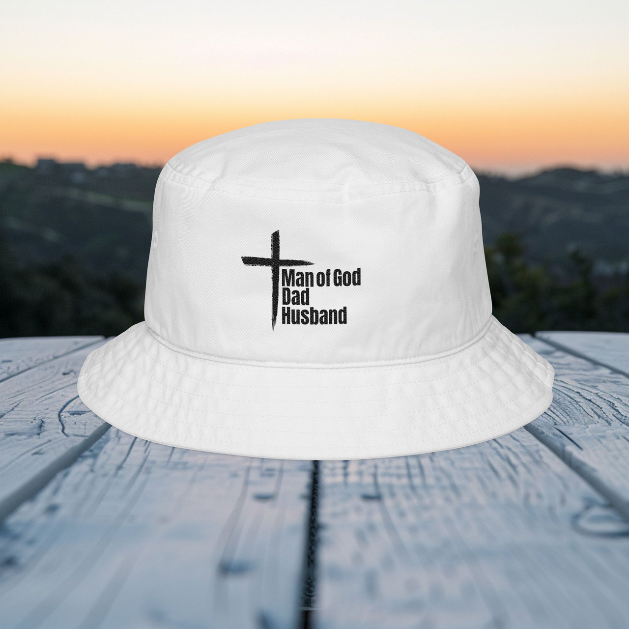 Man of God Dad Husband Embroidered Bucket Hat