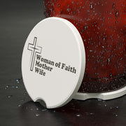 Woman of Faith Soapstone Car Coaster - My Faith My Father