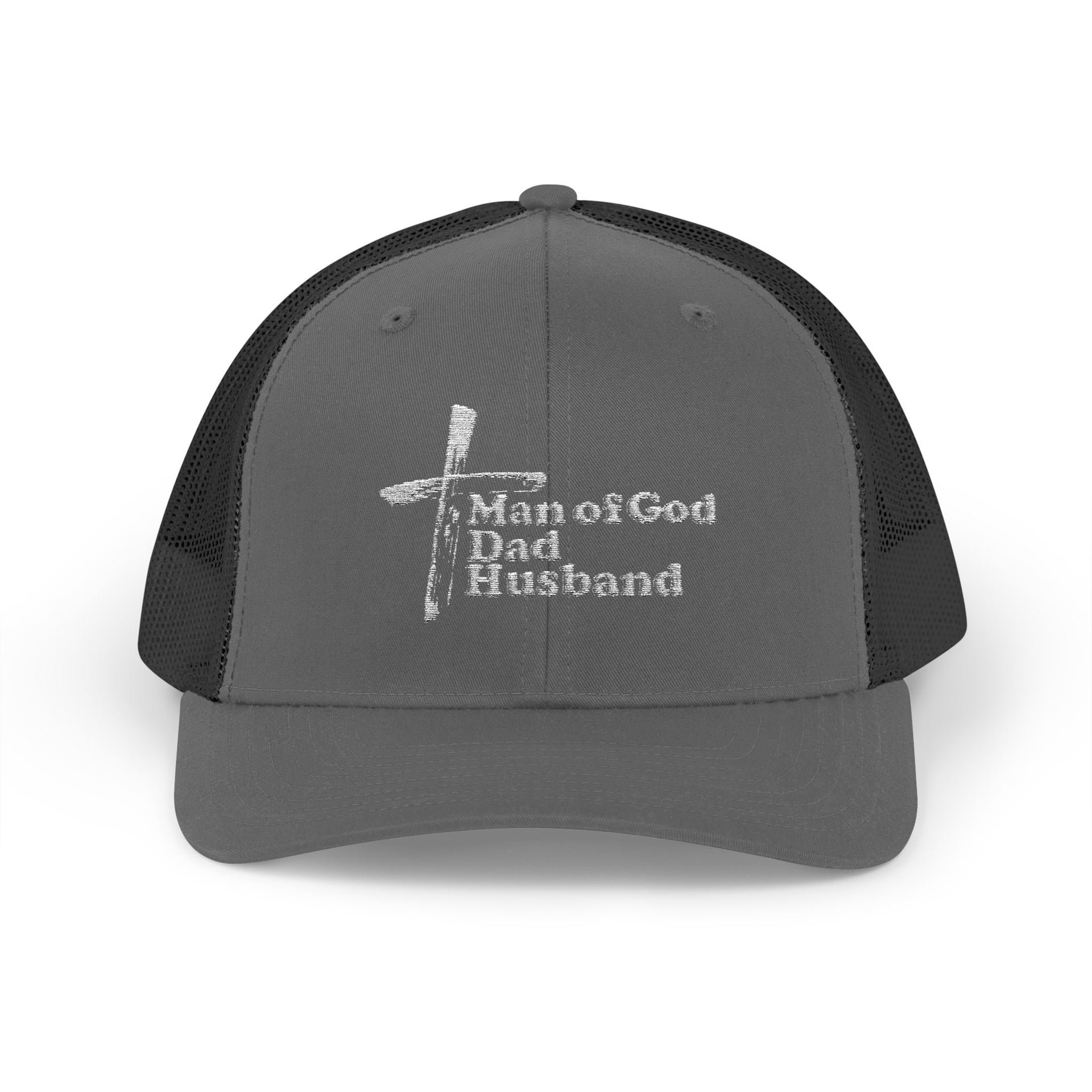 Man of God, Dad, Husband Snapback Trucker Hat - My Faith My Father
