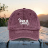 God Is Love Vintage Embroidered Cap | Distressed Christian Baseball Hat | OTTO 18-1248 Faith Hat