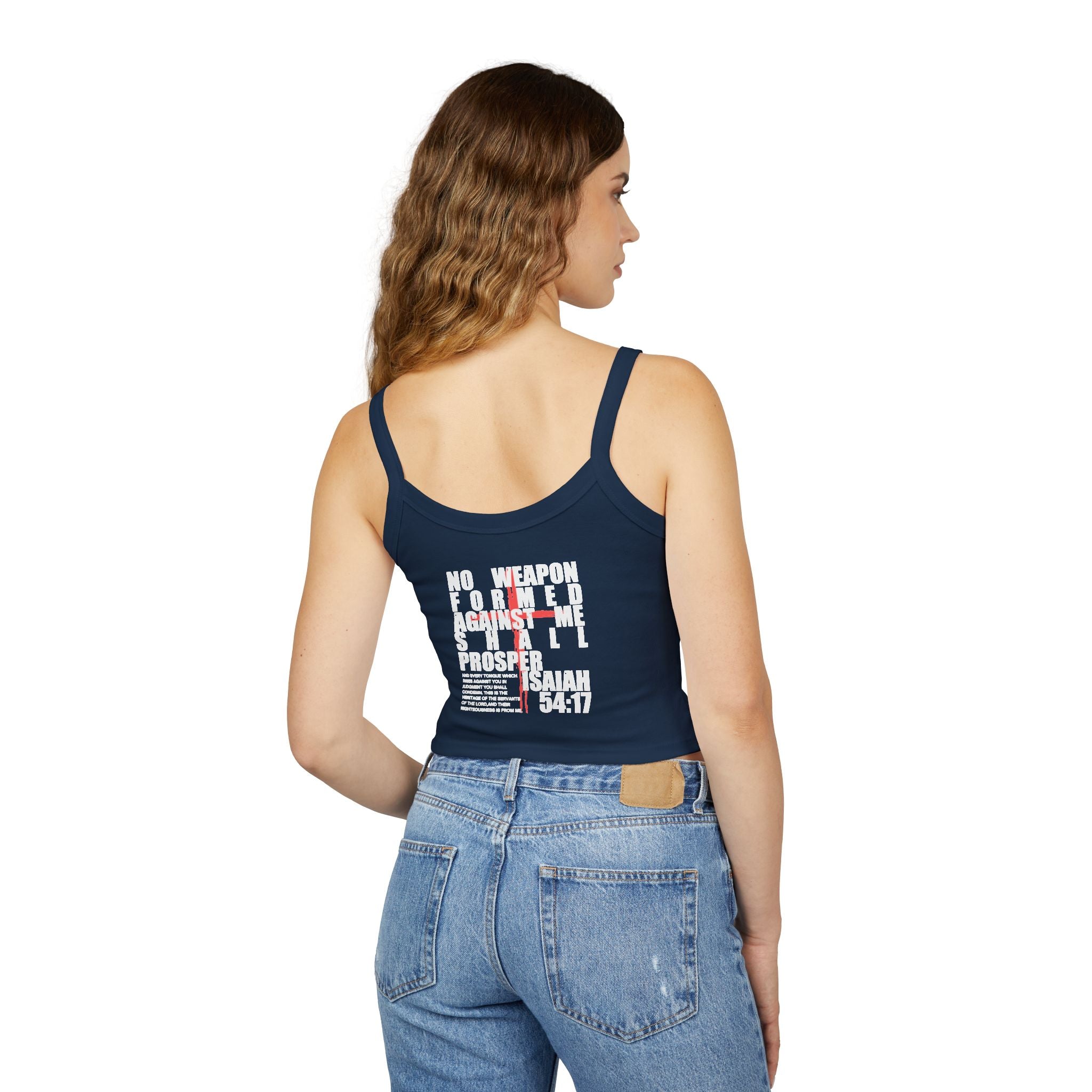 Isaiah 54:17 No Weapon Formed Against Me Women's Spaghetti Strap Tank Top