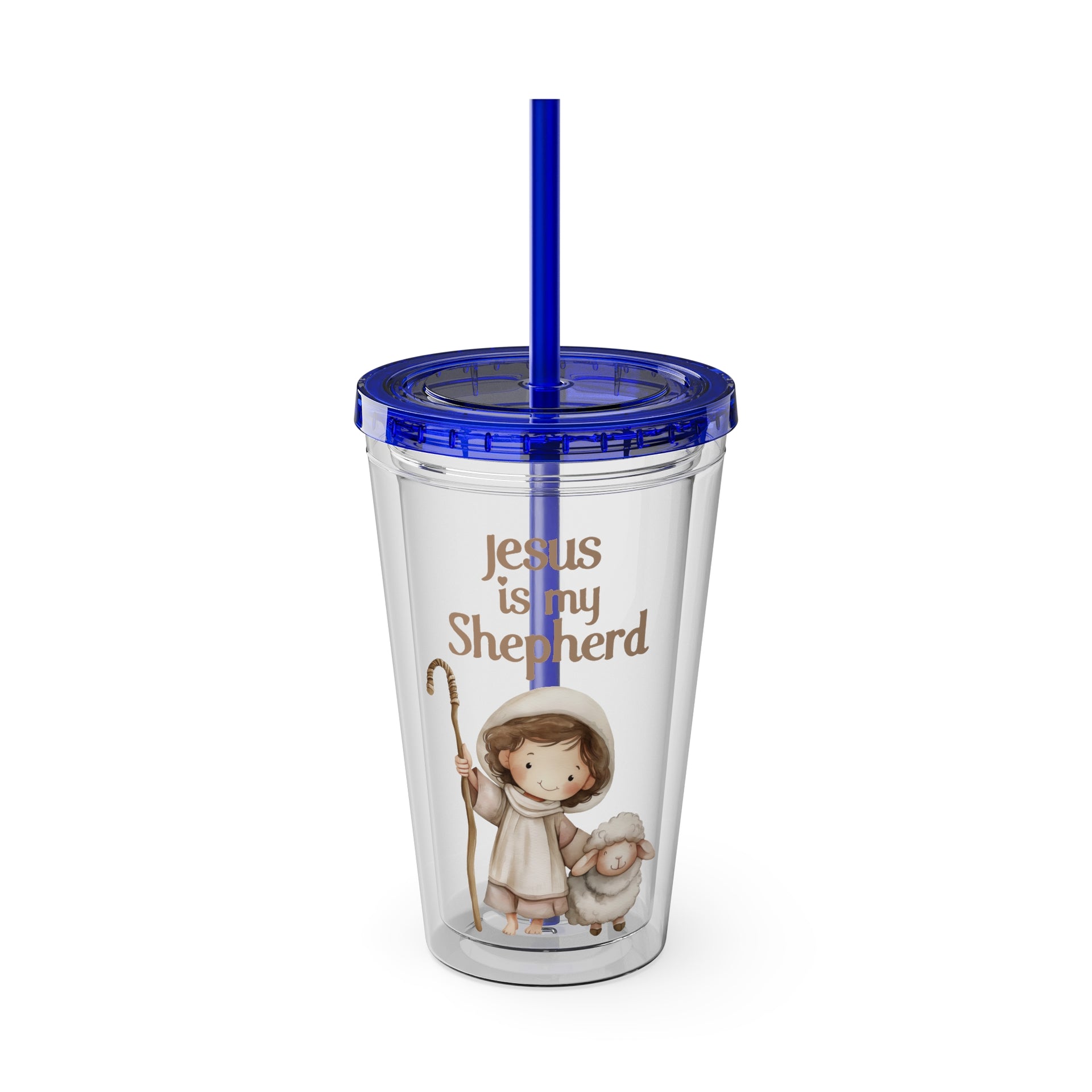 Jesus Is My Shepherd Sunsplash 16oz Tumbler With Straw - My Faith My Father