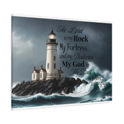 Psalm 18:2 Lighthouse Matte Canvas Wall Art - My Faith My Father
