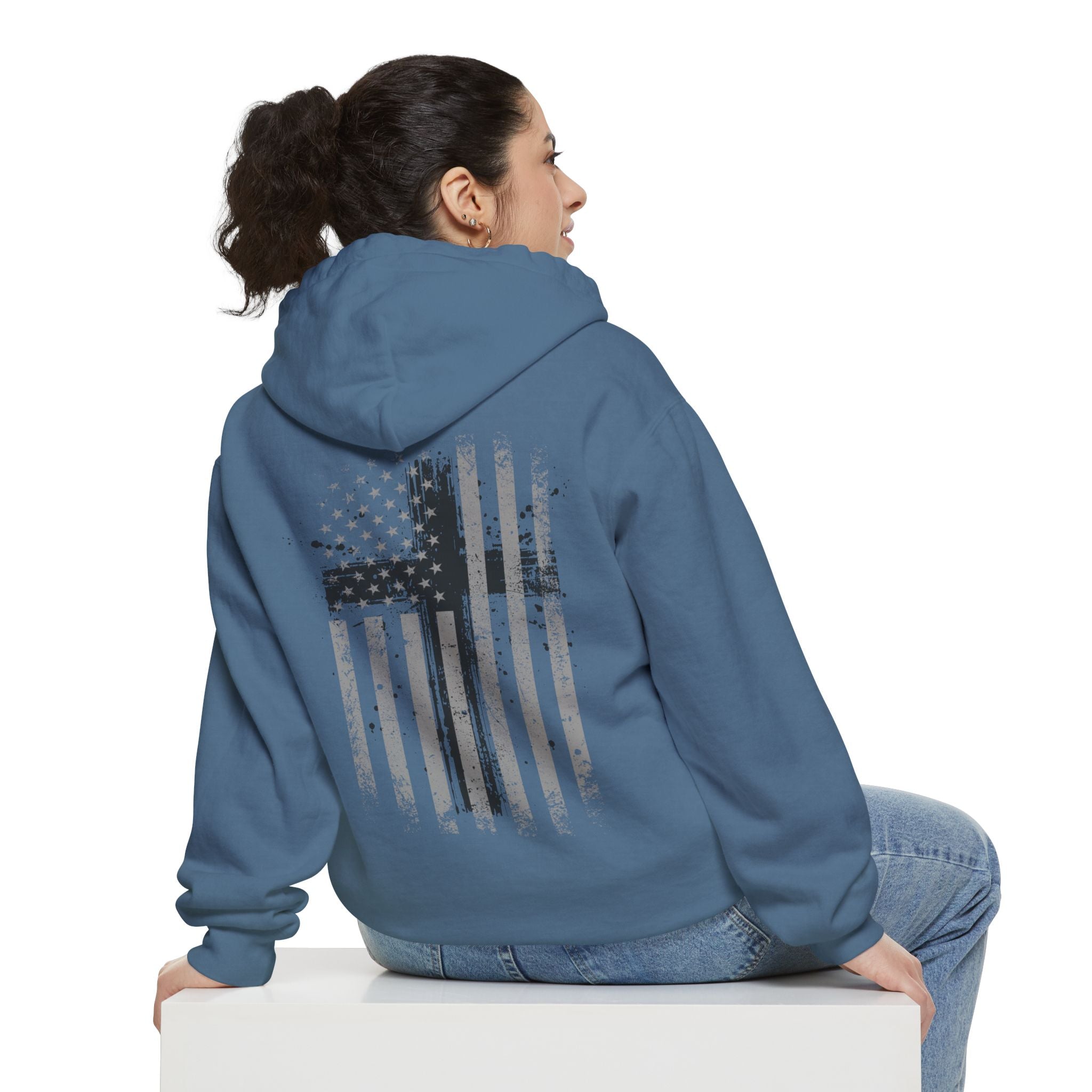 Flag With Cross Unisex Relaxed Fit Hoodie