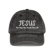 Embroidered Vintage Cap - Jesus The Way, The Truth, The Life Hat - My Faith My Father