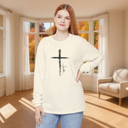 Cross With Faith Unisex Relaxed Fit Long Sleeve T-Shirt - My Faith My Father