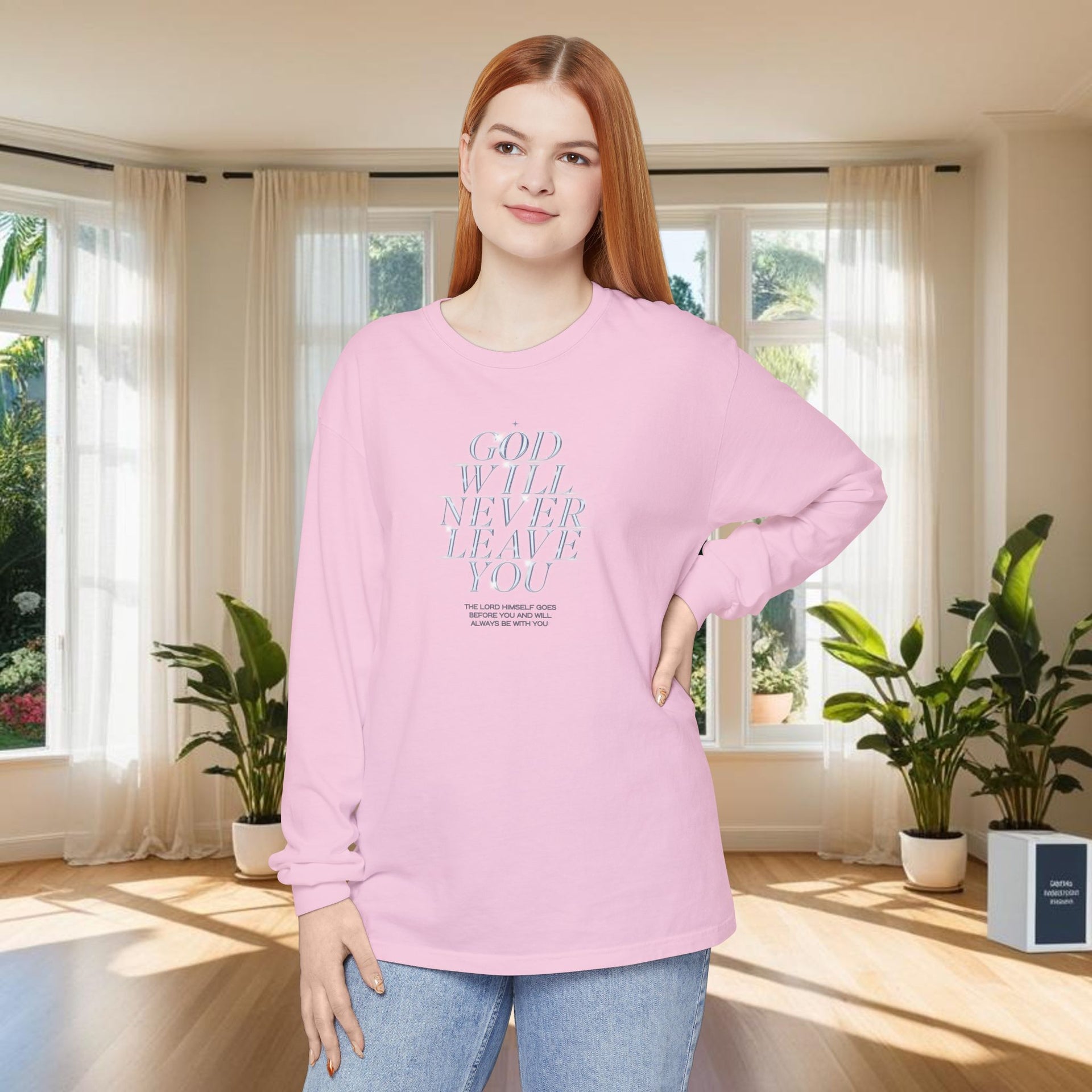 God Will Never Leave You Unisex Relaxed Fit Long Sleeve T-Shirt - My Faith My Father