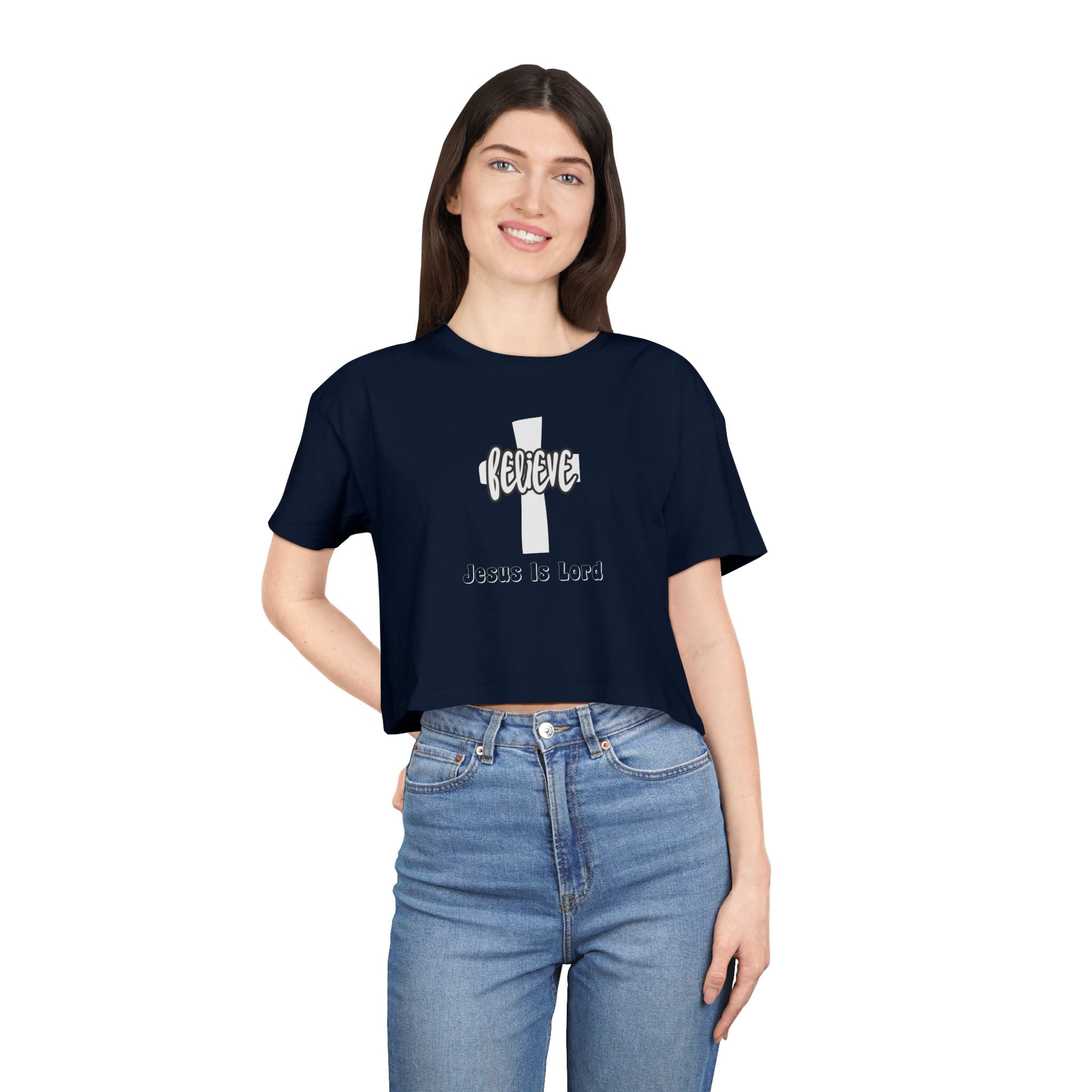 Believe Jesus Is Lord Women's Crop Tee