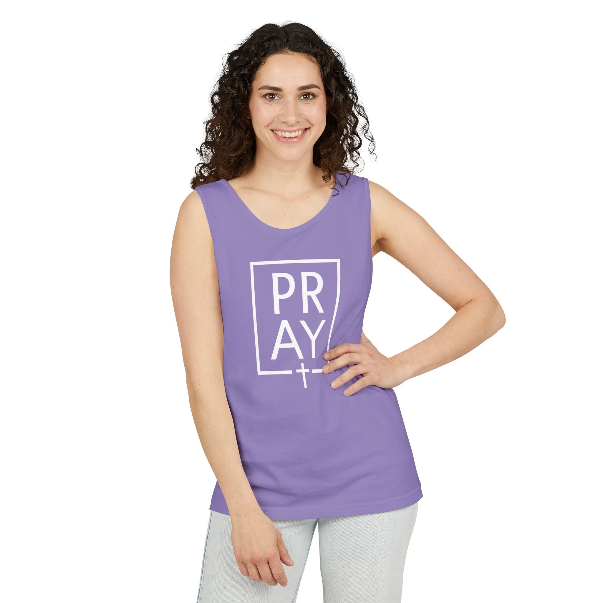 Pray + Cross Unisex Relaxed Fit Tank Top