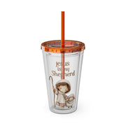 Jesus Is My Shepherd Sunsplash 16oz Tumbler With Straw - My Faith My Father