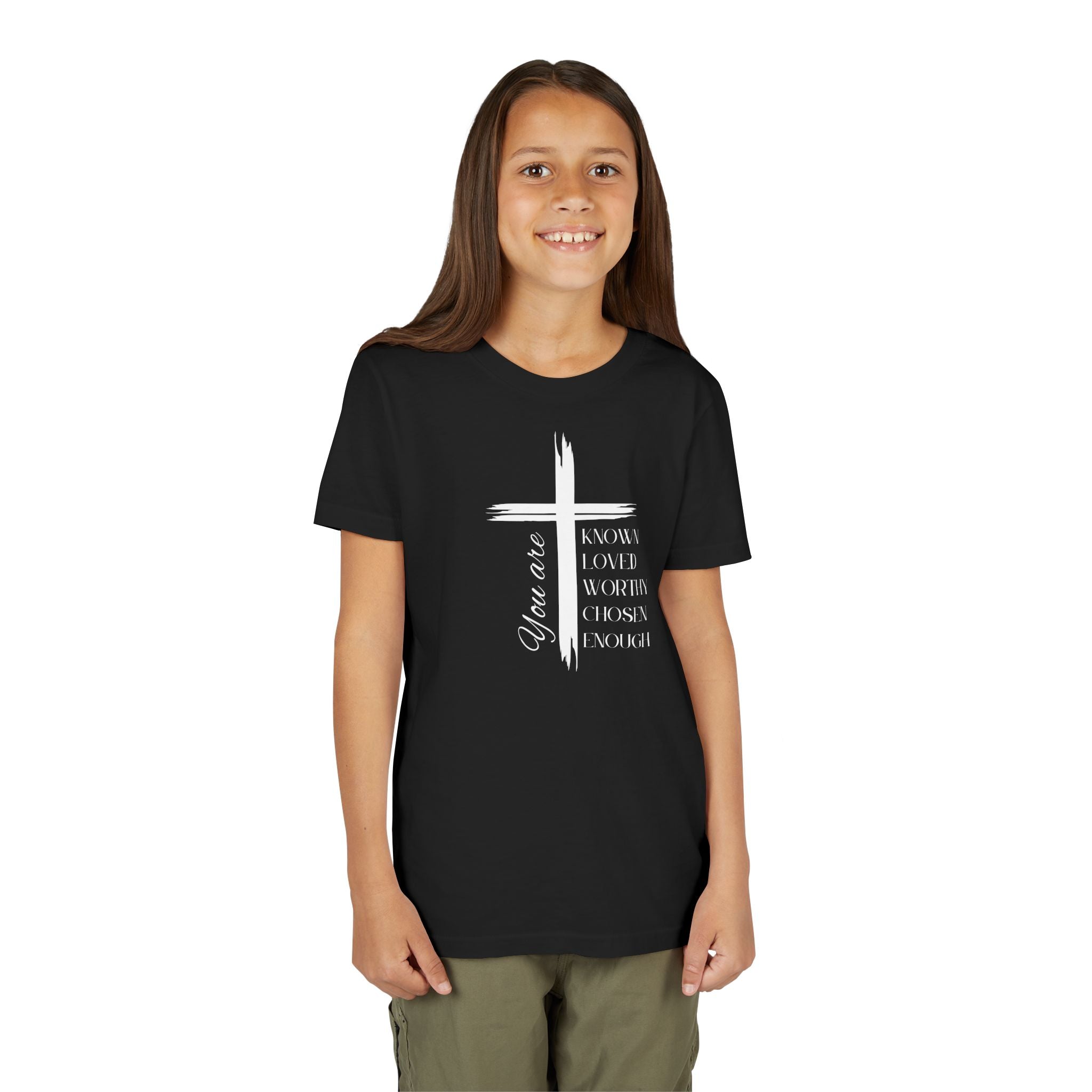 You Are Known, Loved, Worthy, Chosen Unisex Youth T-Shirt
