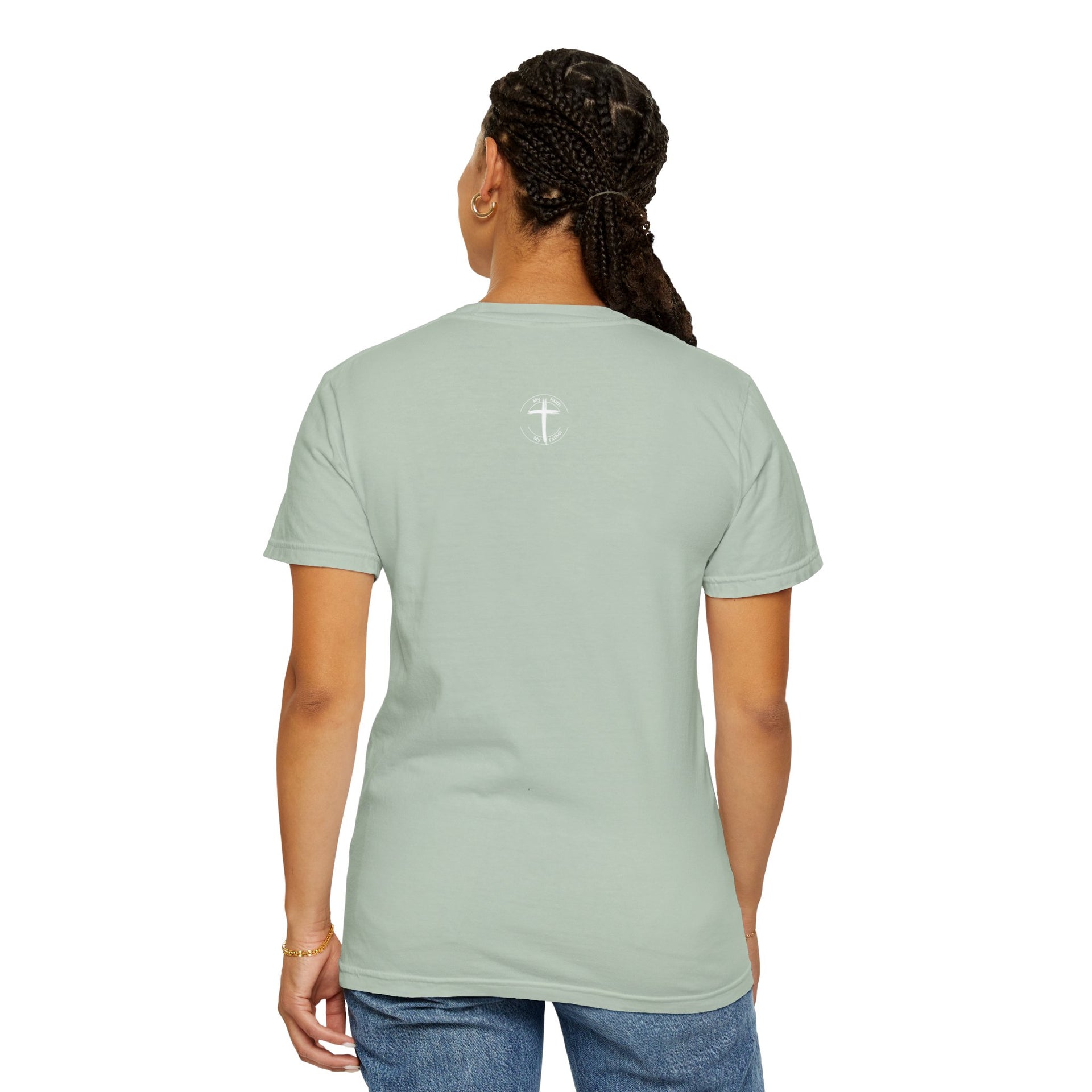 God + USA Unisex Relaxed Fit Garment-Dyed T-shirt, Christian Inspirational Tee - My Faith My Father