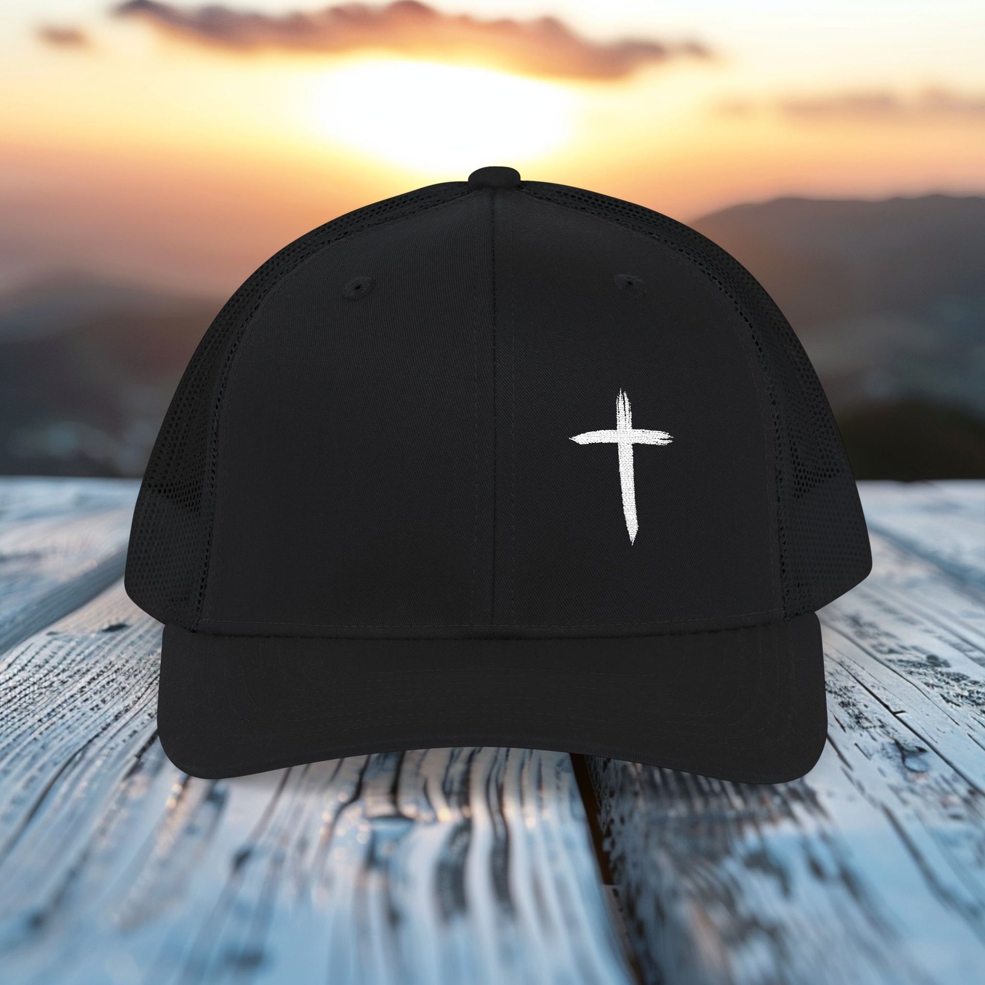 White Cross Snapback Trucker Cap (Embroidery) - My Faith My Father