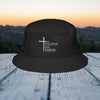Man of God embroidered bucket hat with cross design, perfect for expressing faith and identity.
