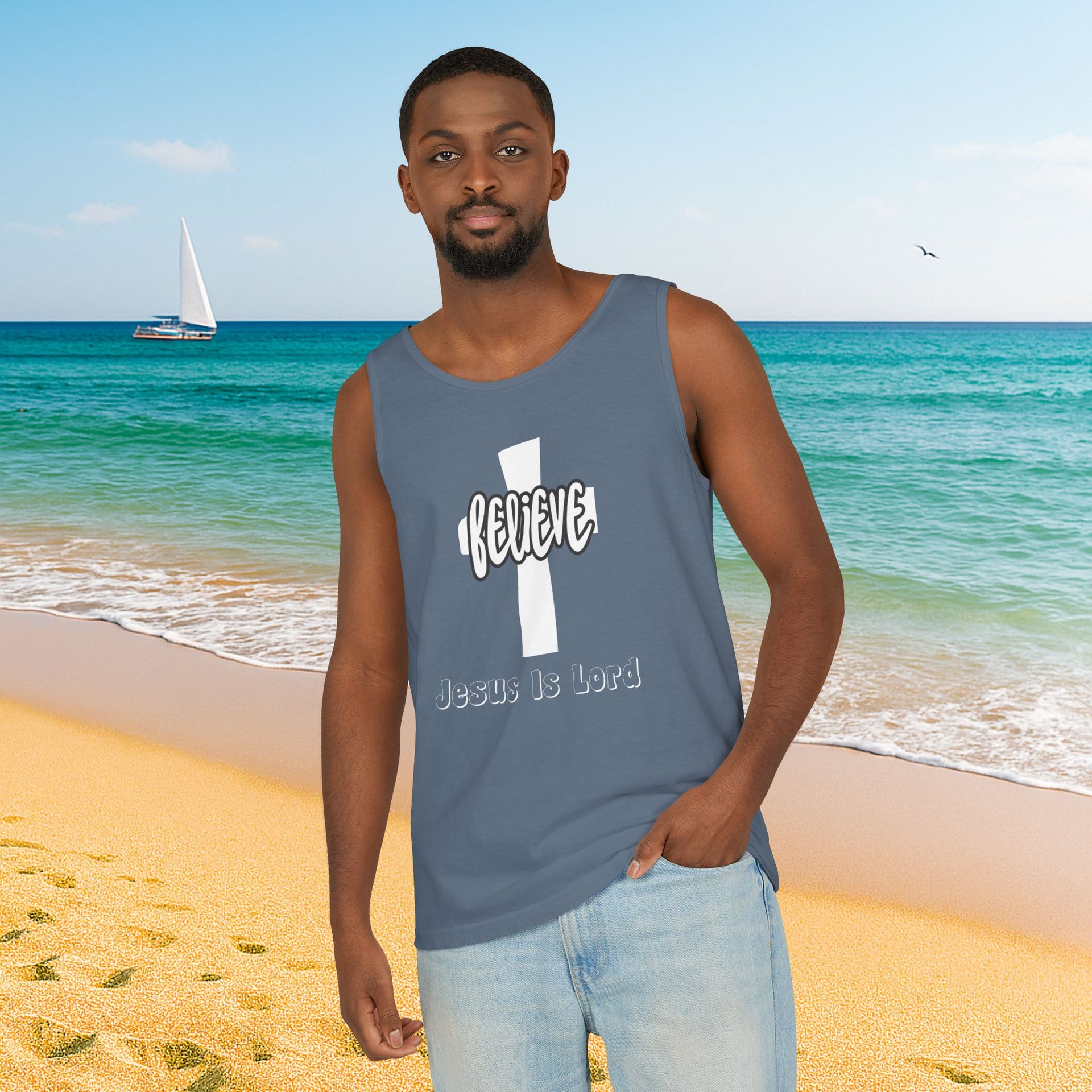Believe Jesus Is Lord Unisex Relaxed Fit Tank Top - My Faith My Father