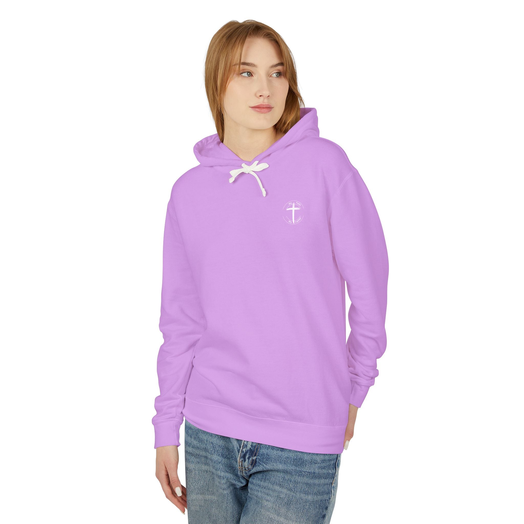 God Will Never Leave You Unisex Relaxed Fit Lightweight Hooded Sweatshirt