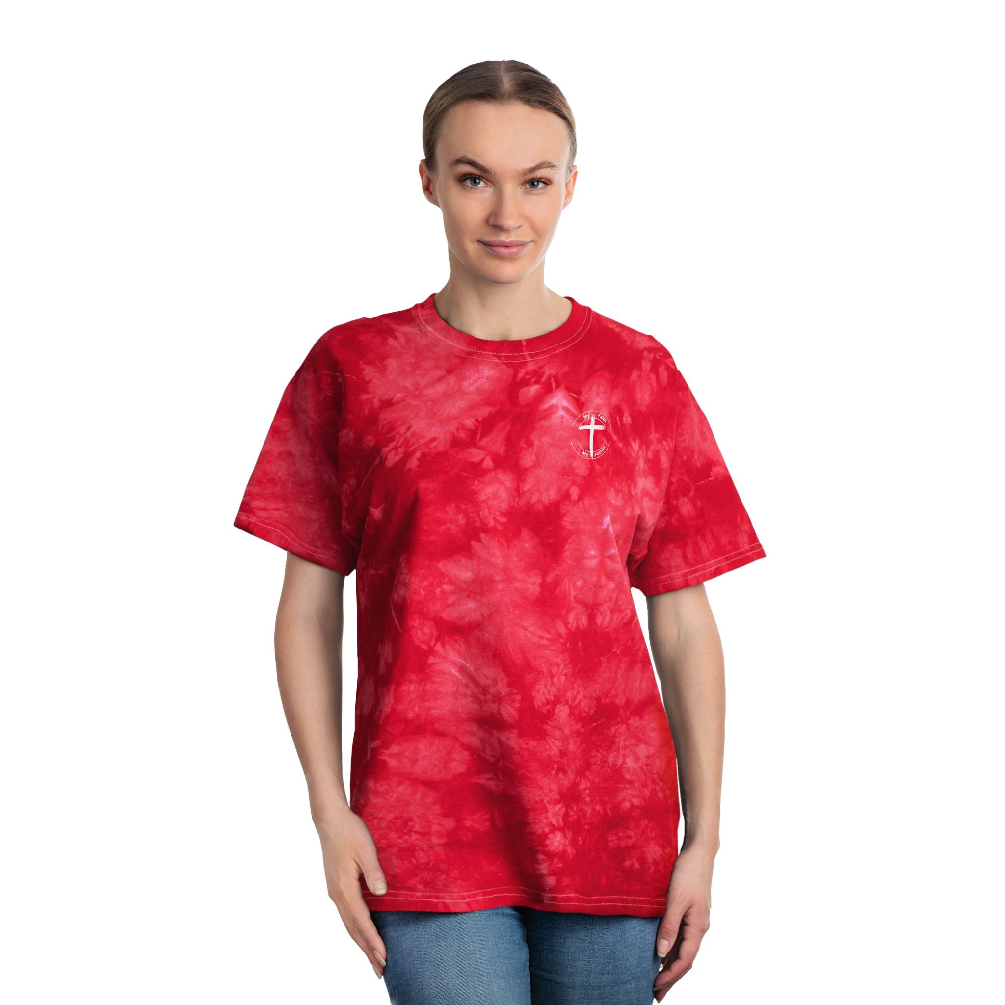 All I Need Is Jesus – Unisex Crystal Tie-Dye Christian T-Shirt | Bold Faith Apparel for Everyday Wear