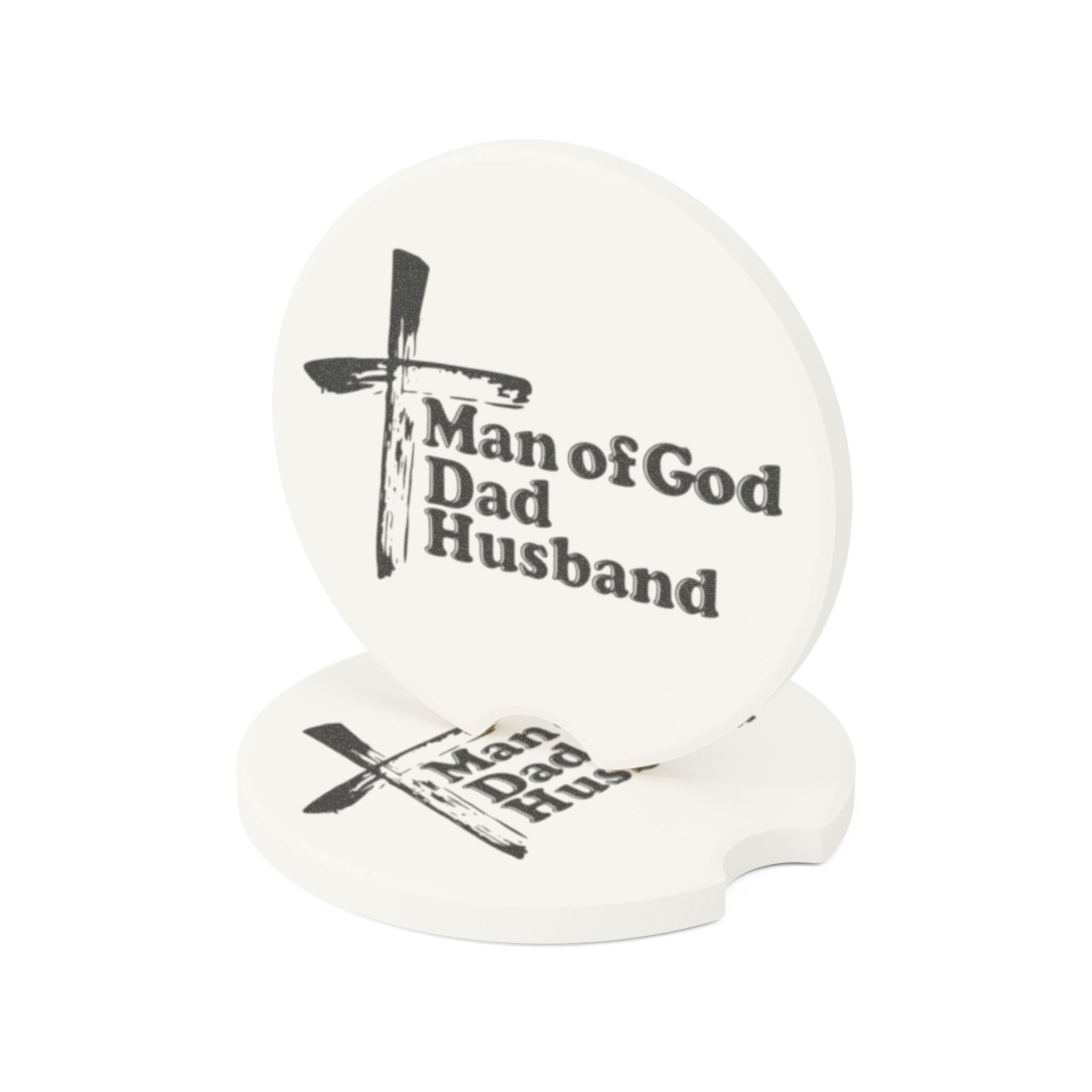 Man of God, Dad, Husband Soapstone Car Coaster
