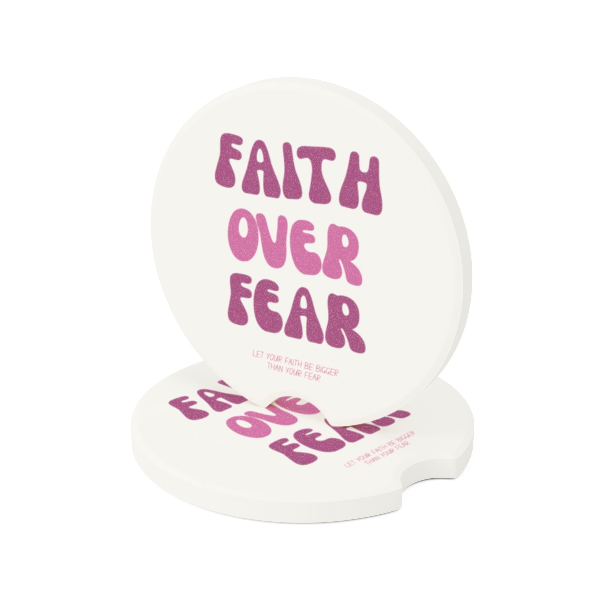 Faith Over Fear Soapstone Car Coaster