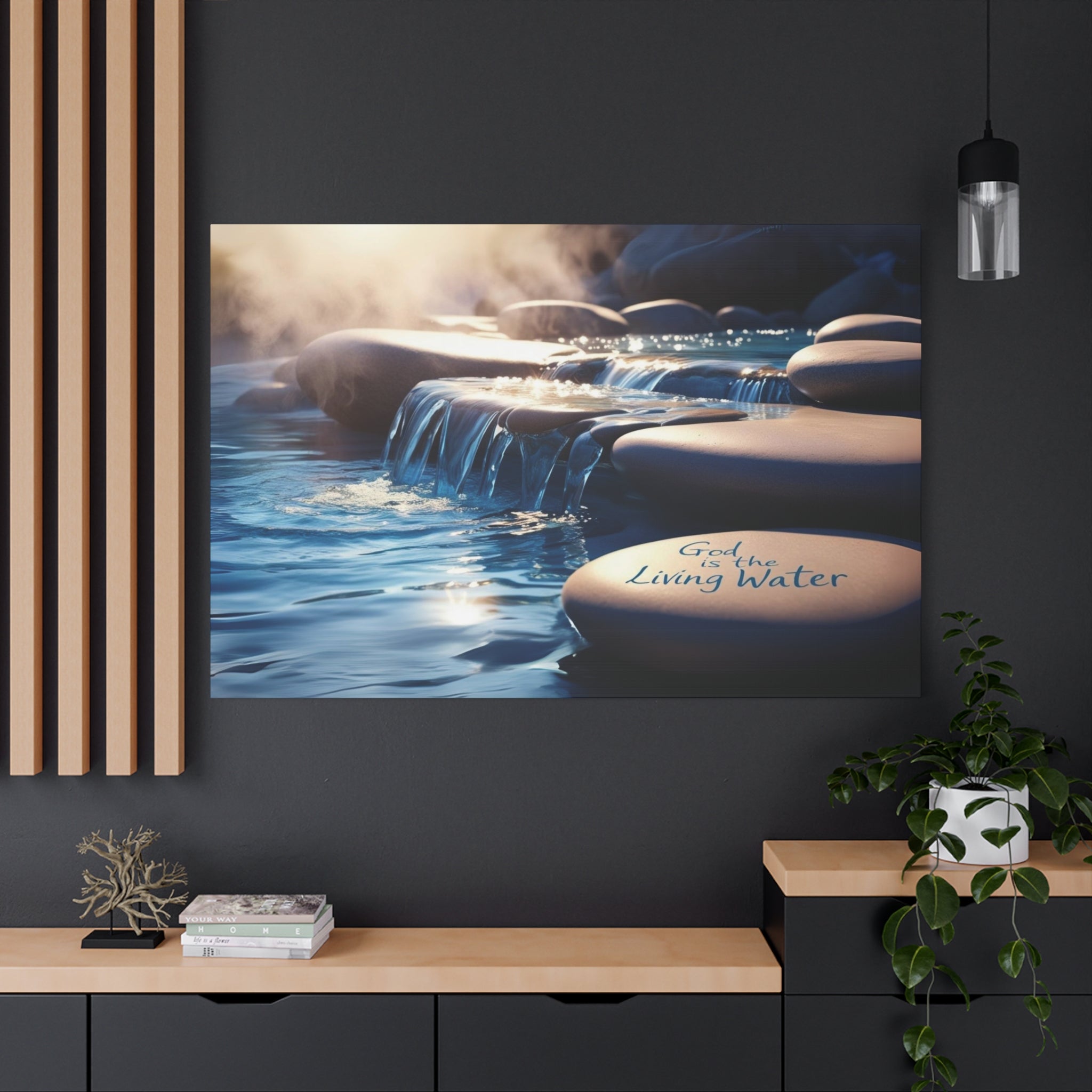 God is the Living Water Wall Decor Canvas