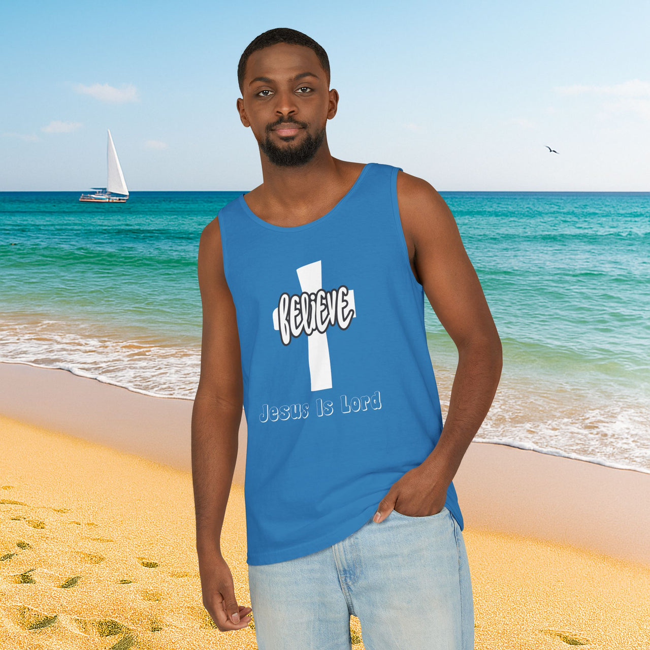 Believe Jesus Is Lord Unisex Relaxed Fit Tank Top - My Faith My Father