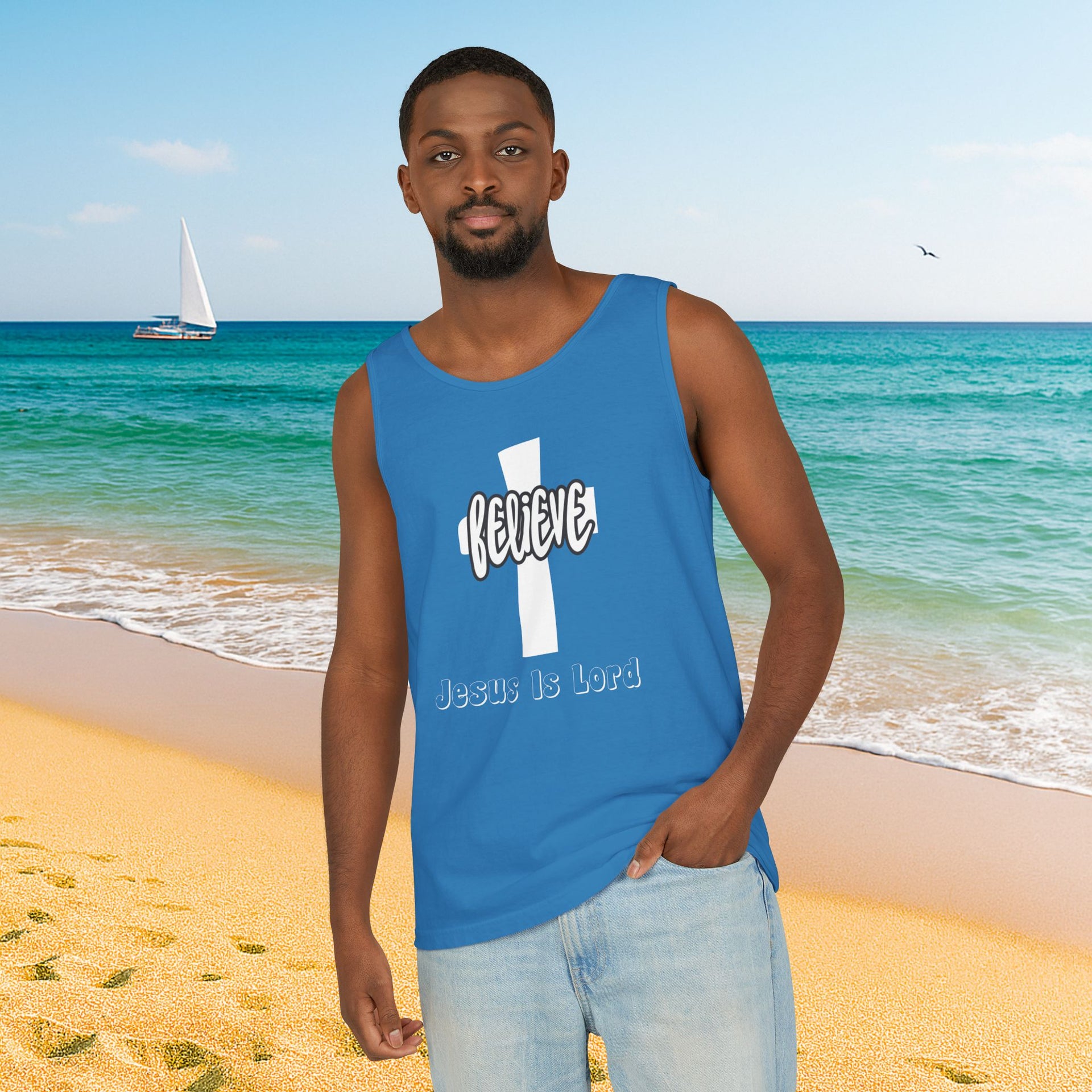 Believe Jesus Is Lord Unisex Relaxed Fit Tank Top - My Faith My Father