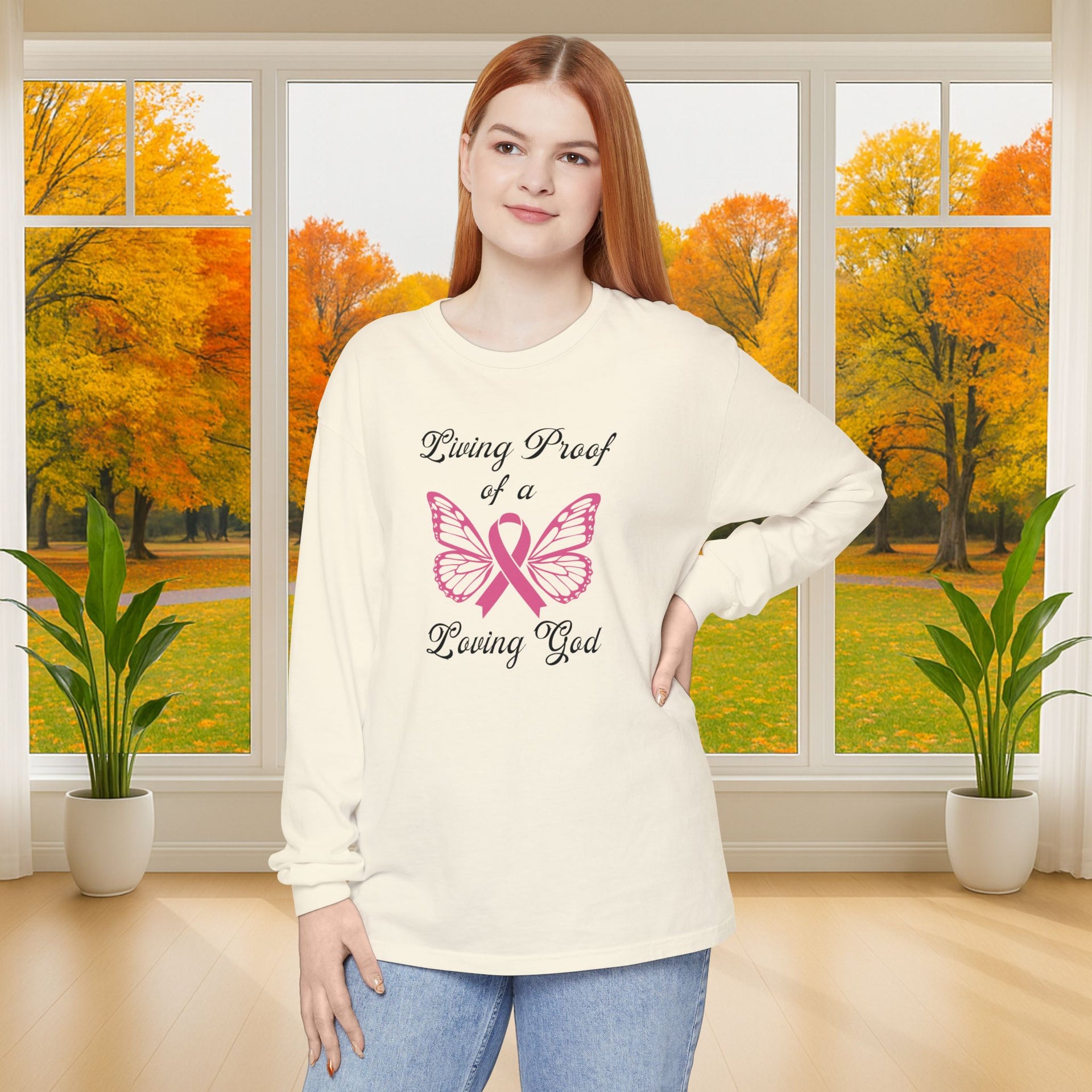 Living Proof Of A Loving God Butterfly Unisex Relaxed Fit Long Sleeve T-Shirt - My Faith My Father