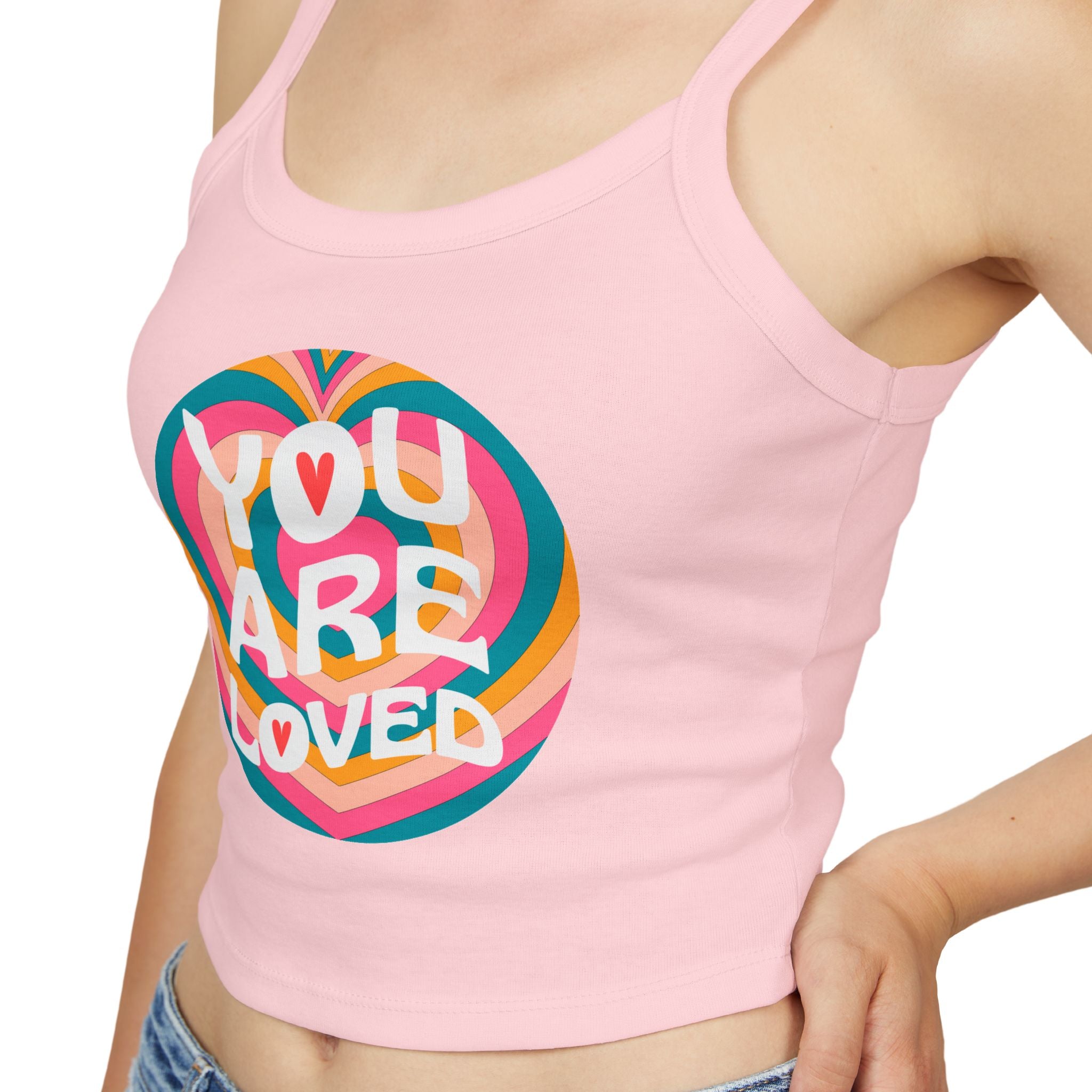 You Are Loved Retro Women's Spaghetti Strap Tank Top
