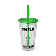 Child of God (Boy) Sunsplash 16oz Tumbler With Straw - My Faith My Father